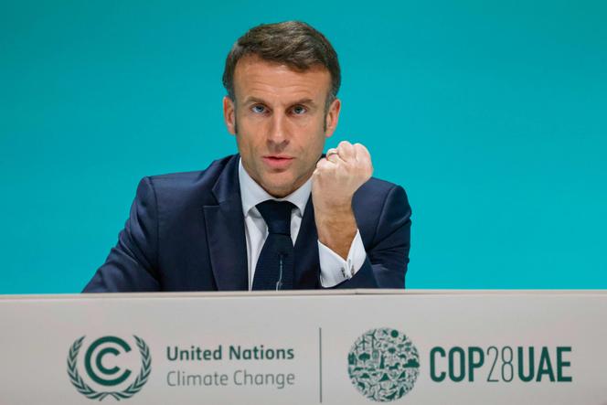 Emmanuel Macron à la COP28 de Dubaï, aux Emirats arabes unis, le 2 décembre 2023.