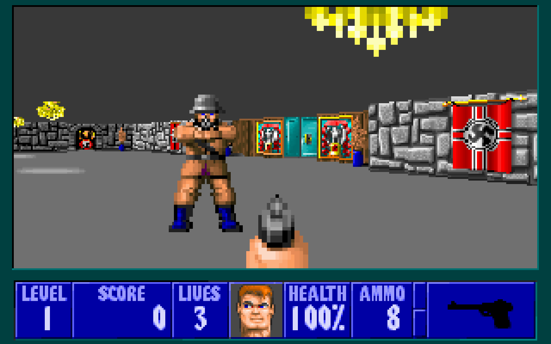 Avant « Doom », c’est « Wolfenstein 3D » qui popularise le format du jeu de tir à haute fréquence en vue subjective.