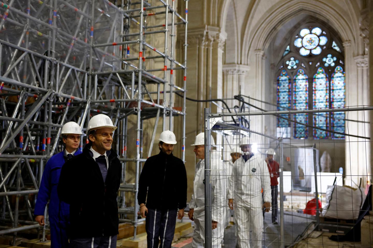 Macron announces creation of Notre-Dame museum and contest to restore stained glass