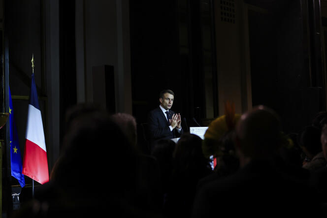 Emmanuel Macron en el Palacio de Chaillot, en París, el 10 de diciembre de 2023. 