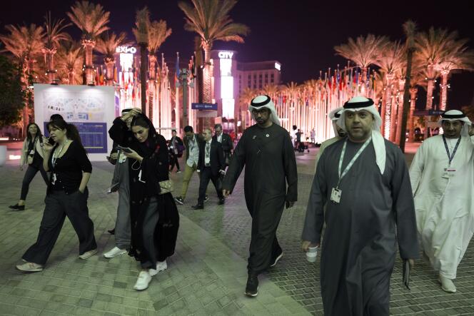 COP28 President Sultan Al Jaber (centre) in Dubai (United Arab Emirates) December 11, 2023.