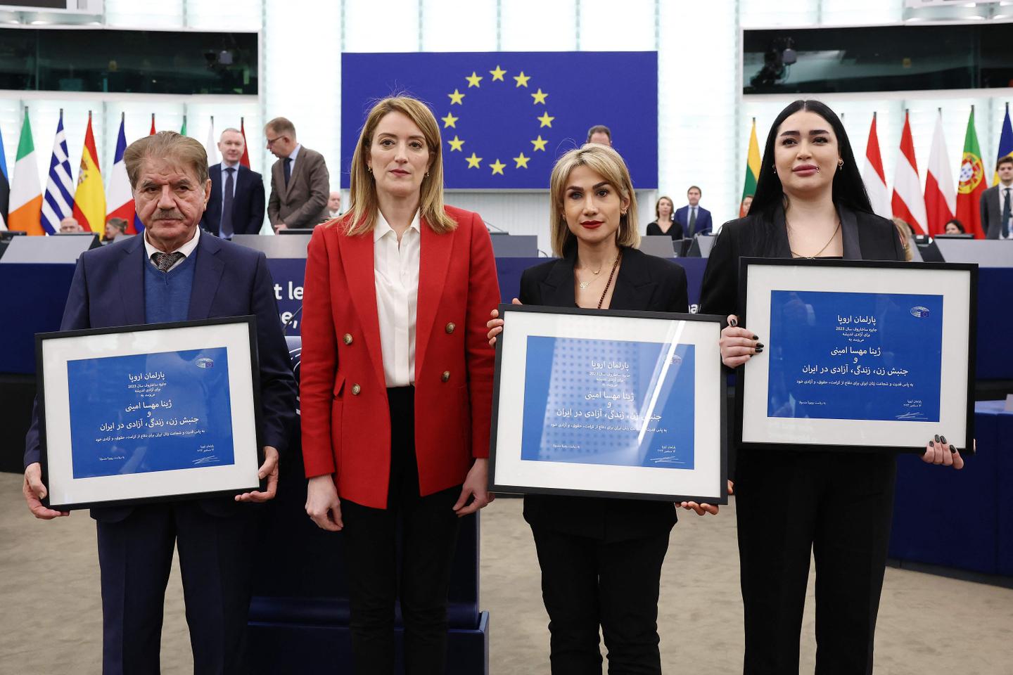 EU awards Mahsa Amini top rights prize as Iran blocks family from attending