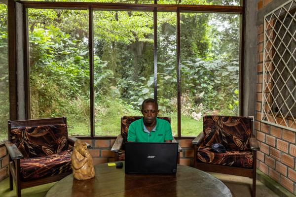 Gaston Abea, 40, is one of the first Bayaka natives to be promoted to research assistant in Nouabalé-Ndoki National Park.