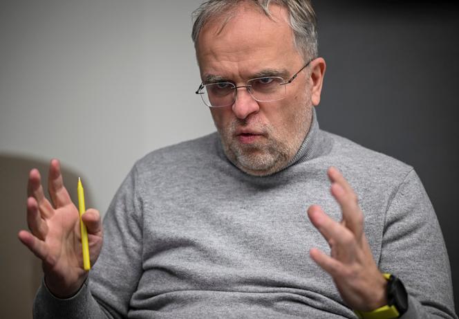 Oleksandr Komarov, PDG de l’opérateur de téléphonie mobile ukrainien Kyïvstar, à Kiev, le 13 décembre 2023.