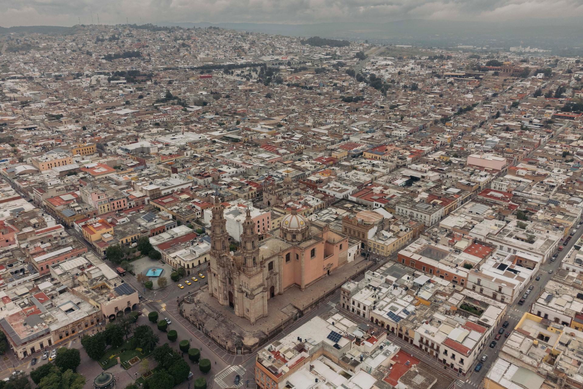 Αεροφωτογραφία της πόλης Lagos de Moreno, στην πολιτεία Jalisco, κεντρικό Μεξικό, 12 Οκτωβρίου 2023.