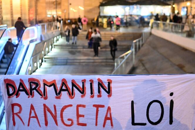 Durante una manifestación contra la ley de “inmigración”, en Rennes, el 20 de diciembre de 2023.