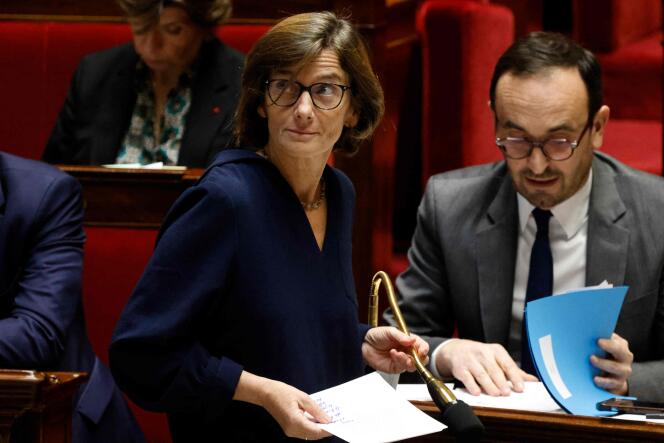 Agnès Firmin Le Bodo, en la Asamblea Nacional, en París, el 20 de diciembre de 2023.