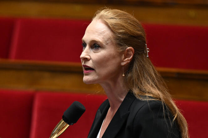 La diputada del Renaissance du Nord Violette Spillebout, en la Asamblea Nacional, en París, el 21 de noviembre de 2023.