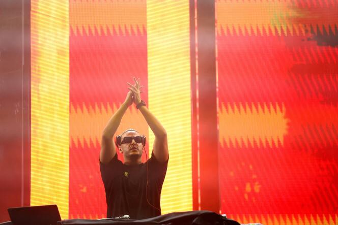 French music producer William Grigachin, aka DJ Snake, performs on stage during the 38th edition of the Francofolies festival in La Rochelle on July 14, 2023.