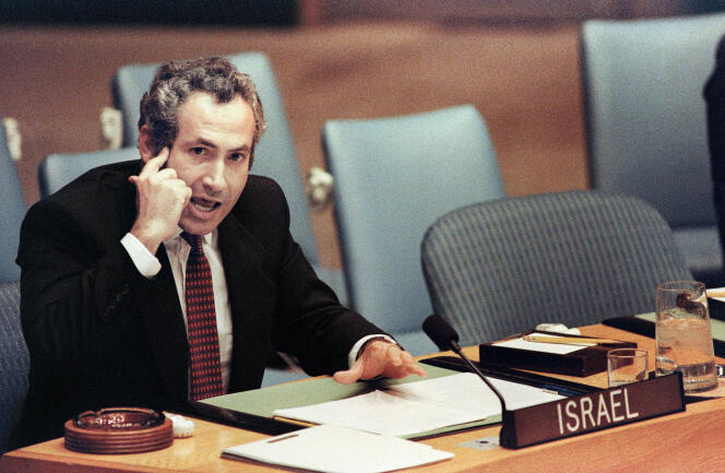 Benyamin Nétanyahou, lors d’une déclaration au Conseil de sécurité des Nations unies, à New York, le 22 septembre 1986.