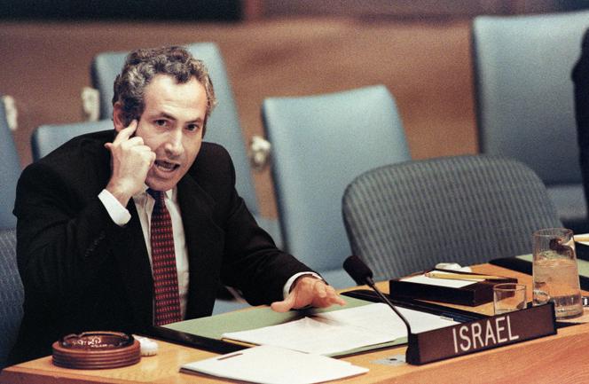 Benyamin Nétanyahou, lors d’une déclaration au Conseil de sécurité des Nations unies, à New York, le 22 septembre 1986.