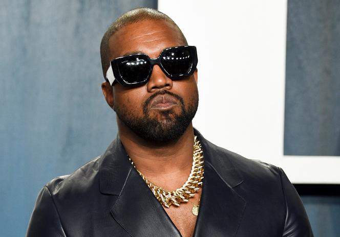 Kanye West arrives at the Vanity Fair Oscar Party on February 9, 2020, in Beverly Hills, California.