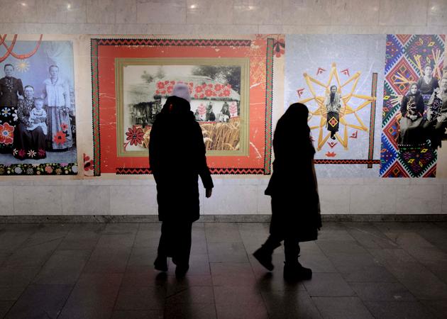 An exhibition on Ukrainian holidays at the Ukrainian House convention center, in Kyiv, on December 22, 2023. This year, a number of exhibitions on Christmas traditions are being held in various locations around the capital.