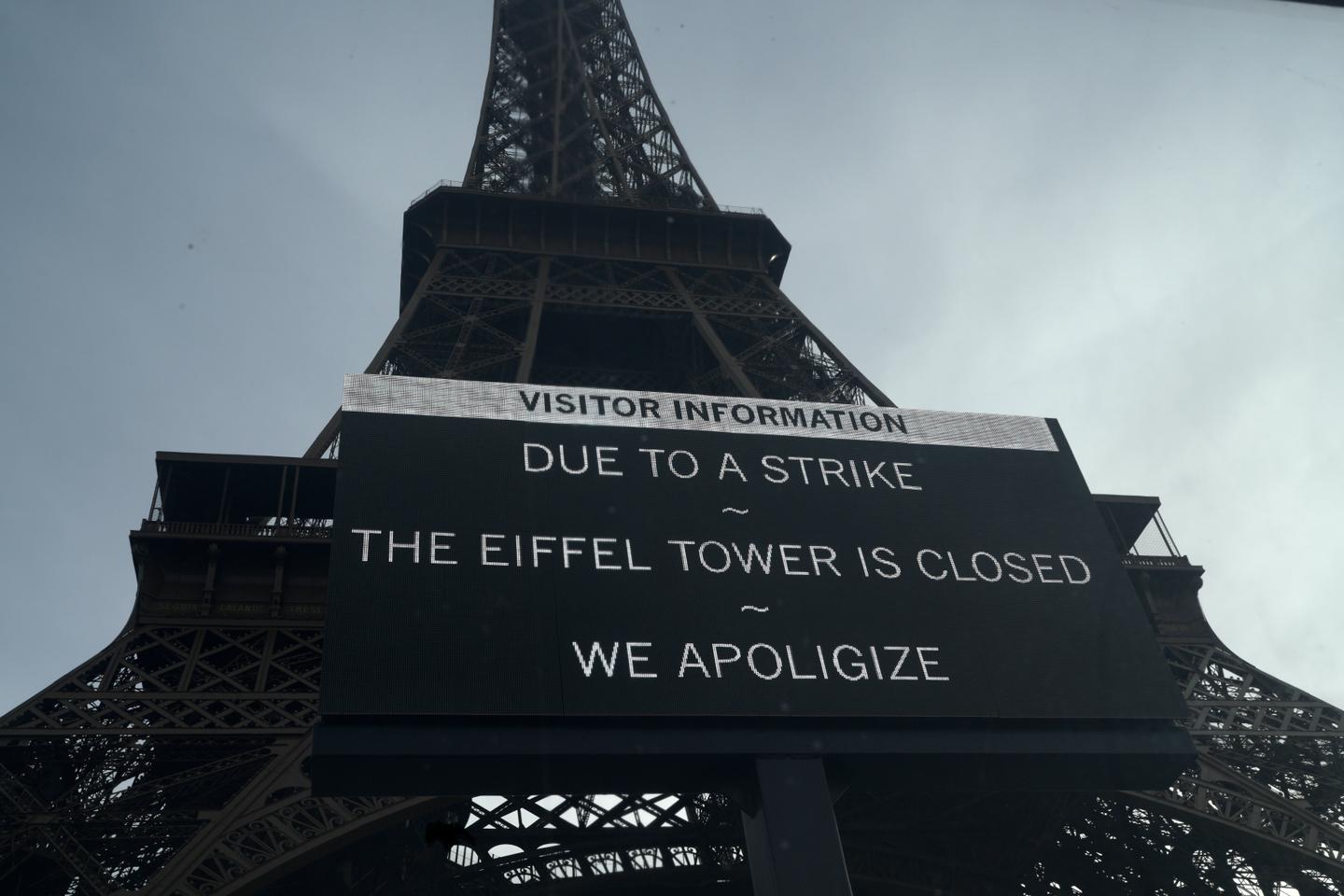Eiffel Tower closes as workers strike on 100th anniversary of founder's death
