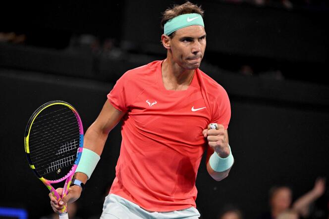 Rafael Nadal durante su partido contra el austriaco Dominic Thiem, ex número 3 del mundo, en la primera ronda del torneo ATP 250 en Brisbane (Australia), el 2 de enero de 2024. 