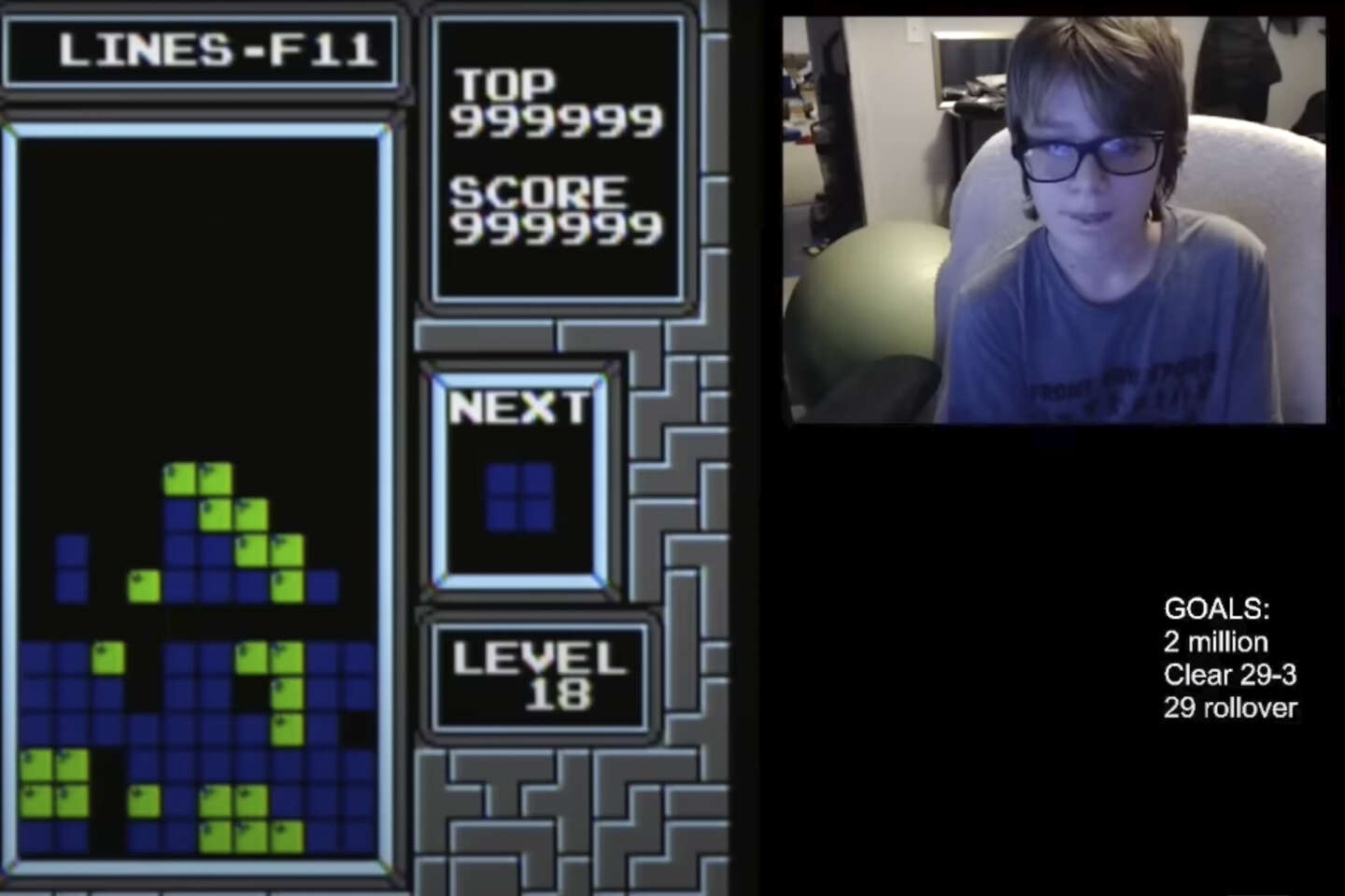 An American teenager mastered the video game “Tetris” for the first time