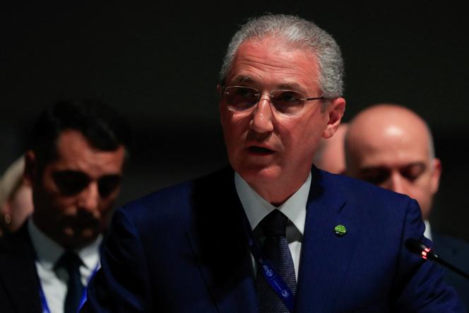 Υπουργός Οικολογίας και Φυσικών Πόρων του Αζερμπαϊτζάν Mukhtar Babayev, στο Ντουμπάι (Ηνωμένα Αραβικά Εμιράτα), τον Δεκέμβριο του 2023.