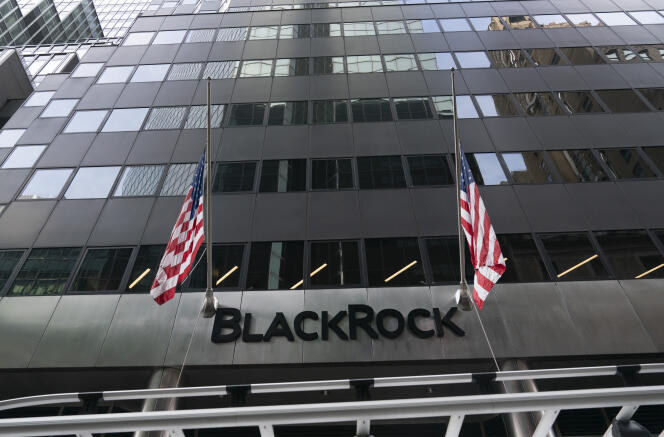 Devant le siège de BlackRock, le 13 janvier 2021, à New York.