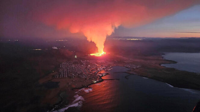 Wulkan Sundhnjokajijar, Islandia, 14 stycznia 2024 r.