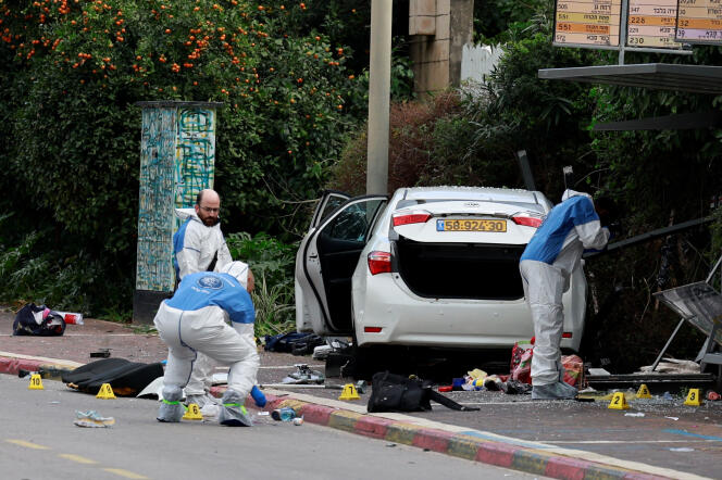 Después del atentado con coche en Ra'anana, Israel, el 15 de enero de 2024. 