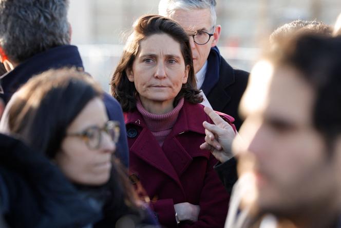 Amélie Oudéa-Castéra, en la villa olímpica de Saint-Denis (Seine-Saint-Denis), 15 de enero de 2024. 