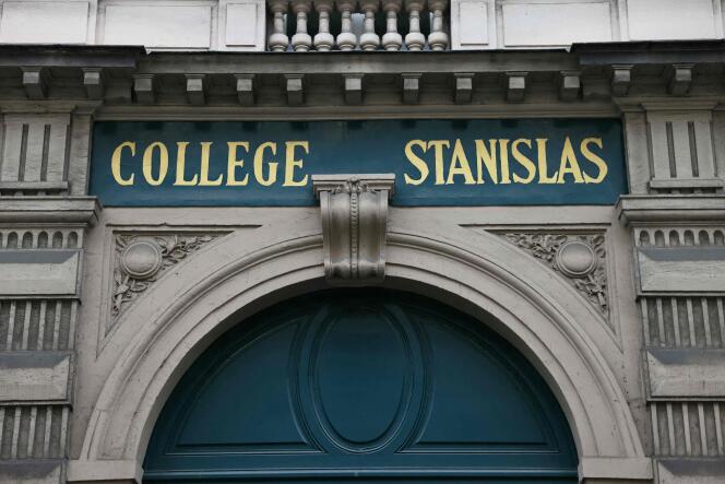 L’entrée du collège de l’établissement privé Stanislas, à Paris, le 17 janvier.