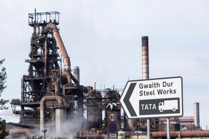 Vue générale des installations de Tata Steel à Port Talbot, au Royaume-Uni, le 15 septembre 2023. 