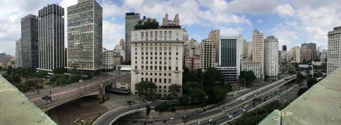 The Matarazzo Building (center), where the São Paulo city hall is located. Picture taken on February 25, 2018.