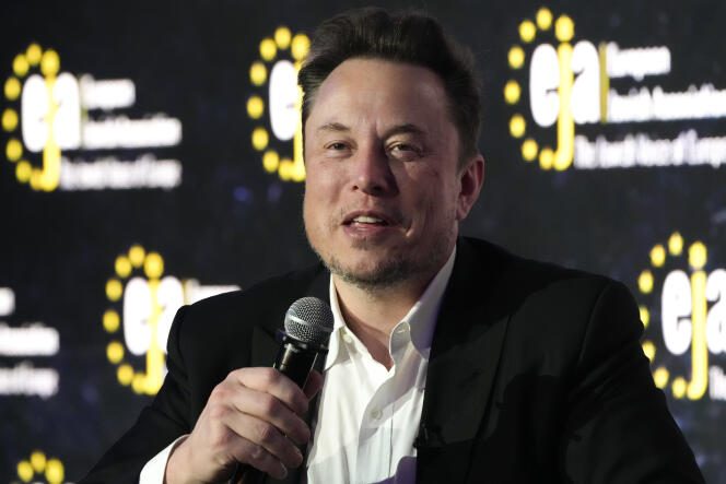 Elon Musk lors d’une conférence à Cracovie (Pologne), le 22 janvier 2024.