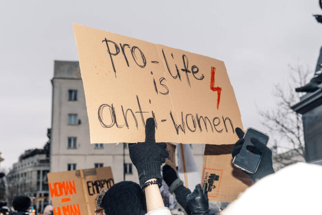 Une manifestation en faveur de la légalisation de l’avortement à Varsovie, le 7 janvier 2024. 