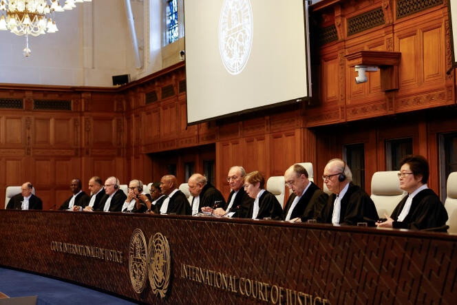 La Cour internationale de justice, à La Haye, aux Pays-Bas, le 26 janvier 2024. 