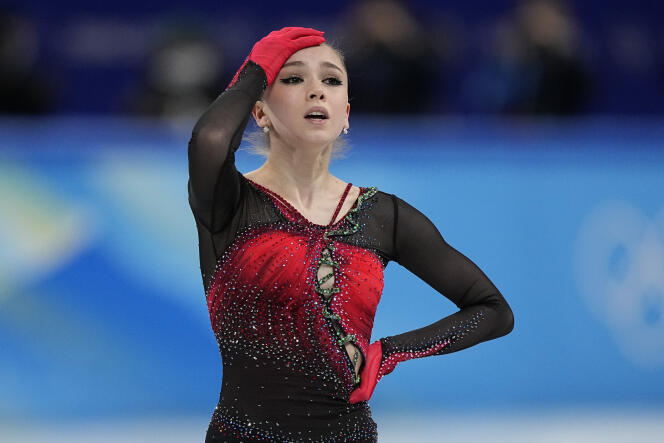 Kamila Valieva, lors des Jeux olympiques d’hiver de Pékin, le 7 février 2022.
