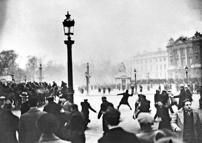 Place de la Concorde, à Paris, le 6 février 1934.