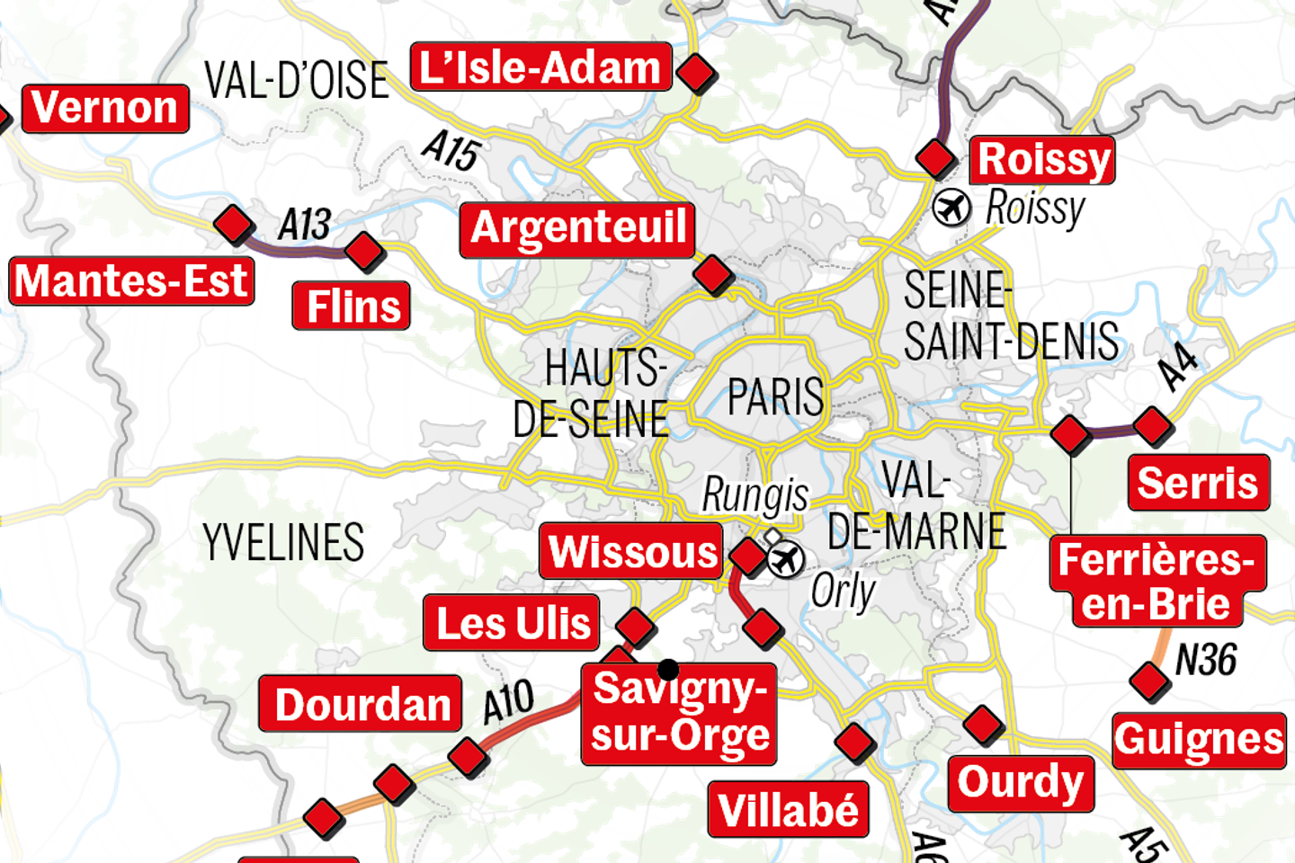 French farmers' protests: Map of roadblocks around Paris on Wednesday