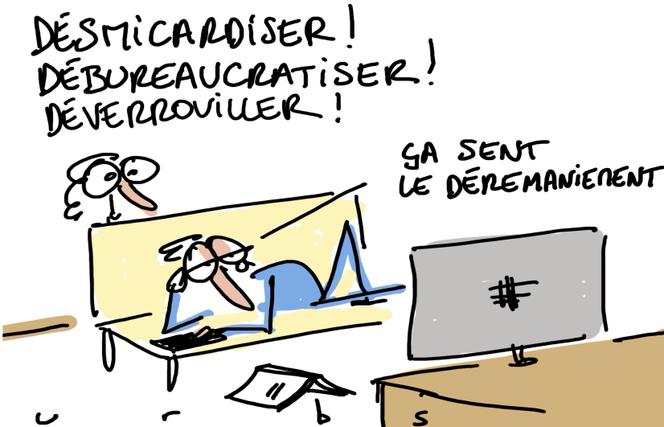 Dessin paru en « une » du « Monde » daté du 2 février, signé par le dessinateur français Urbs.