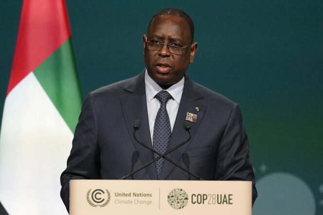 Le président du Sénégal, Macky Sall, lors de la COP28, à Dubaï, le 1ᵉʳ décembre 2023.