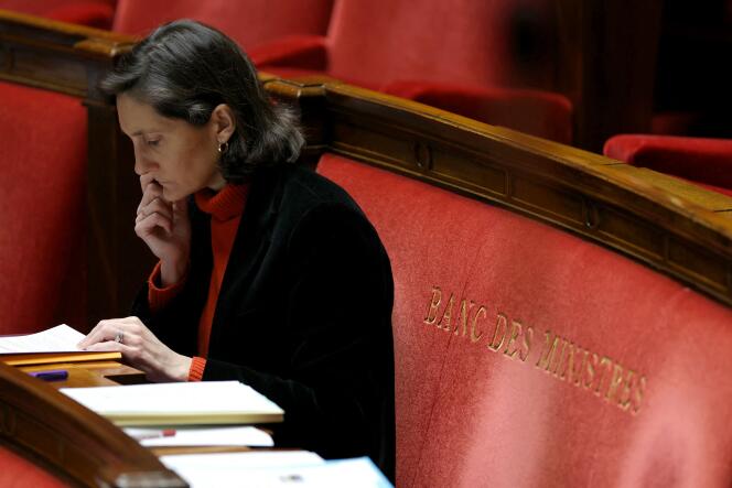 Amélie Oudéa-Castéra à l’Assemblée nationale, le 5 février 2024.