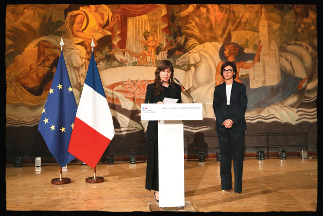 Constance Rivière et Rachida Dati, au Palais de la Porte-Dorée, le 29 janvier.