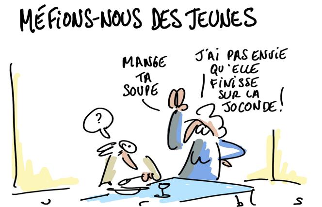 Dessin paru en « une » du « Monde » daté du 7 février, signé par le dessinateur français Urbs.