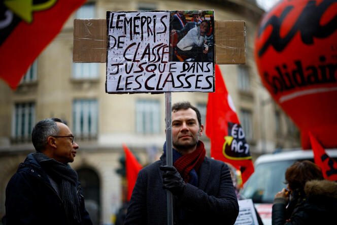 Manifestation des enseignants, le 6 février 2024 à Paris.