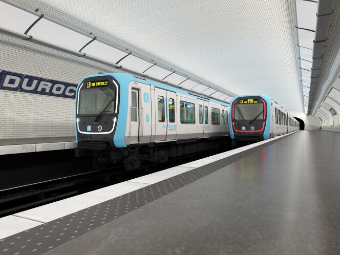 Futur design des rames de métro commandées par IDFM pour le métro parisien. Images fournies par IDFM.