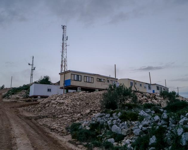 The Nofei Elhanan outpost, opposite the Israeli settlement of Einav, West Bank, February 1, 2024.