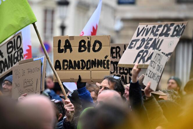  Manifestaciones de agricultores orgánicos en París, 7 de febrero de 2024.