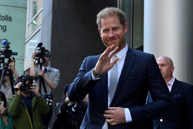Le prince Harry, duc de Sussex, quitte le bâtiment Rolls de la Haute Cour à Londres, le 7 juin 2023.
