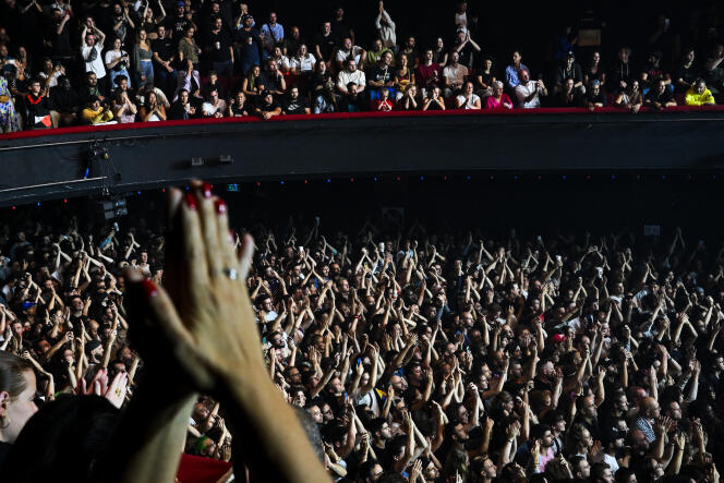 Le public du concert du rappeur Médine à l’Olympia, à Paris, le 29 septembre 2023.