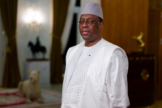 El presidente senegalés, Macky Sall, en el palacio presidencial de Dakar el 9 de febrero de 2024.