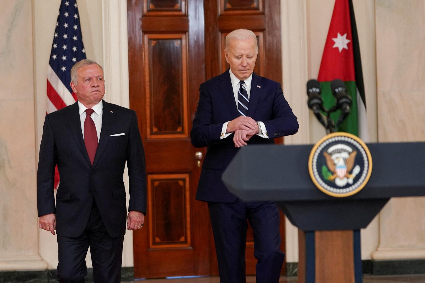 Jordan king urges 'lasting' Gaza ceasefire in talks with Biden