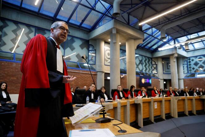 Le procureur Eric Mathais, lors de l’audience solennelle de rentrée judiciaire au palais de justice de Bobigny, le 22 janvier 2024. 
