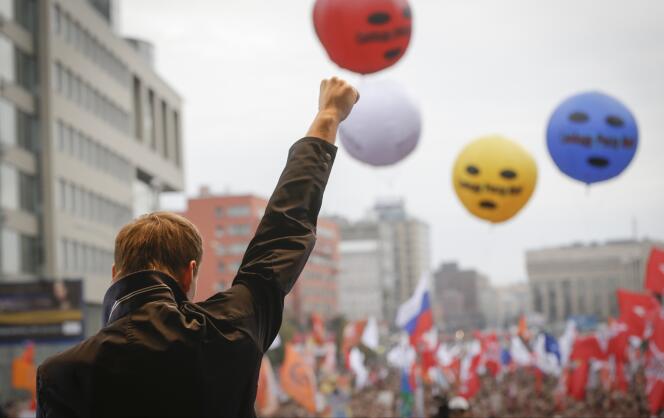 Alexeï Navalny lors d’une manifestation à Moscou, le 15 septembre 2012.