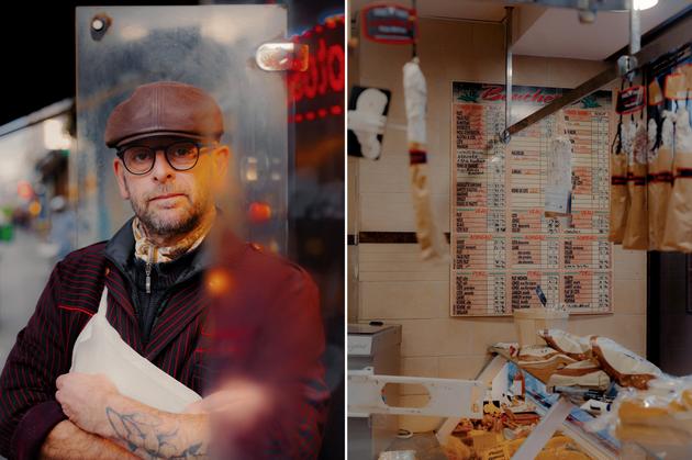 Christophe Dagault in his butcher's shop at 94 Rue Oberkampf on February 17, 2024.